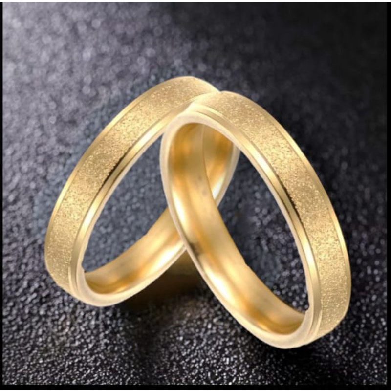 CINCIN COUPLE PREMIUM/ CINCIN NIKAH TITANIUM LAPIS EMAS, STAINLESS STEEL 316L ANTI KARAT, CINCIN TUNANGAN IMPORT