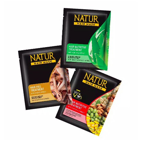 NATUR Hair Mask Nutritive Strength Ginseng Extract / Aloe Vera / Olive Oil &amp; Vitamin E 15g + 7.5g