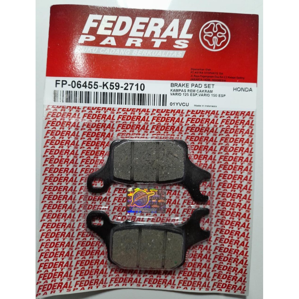 Discpad Depan Federal Vario 150 New FP 06455 K59 2710