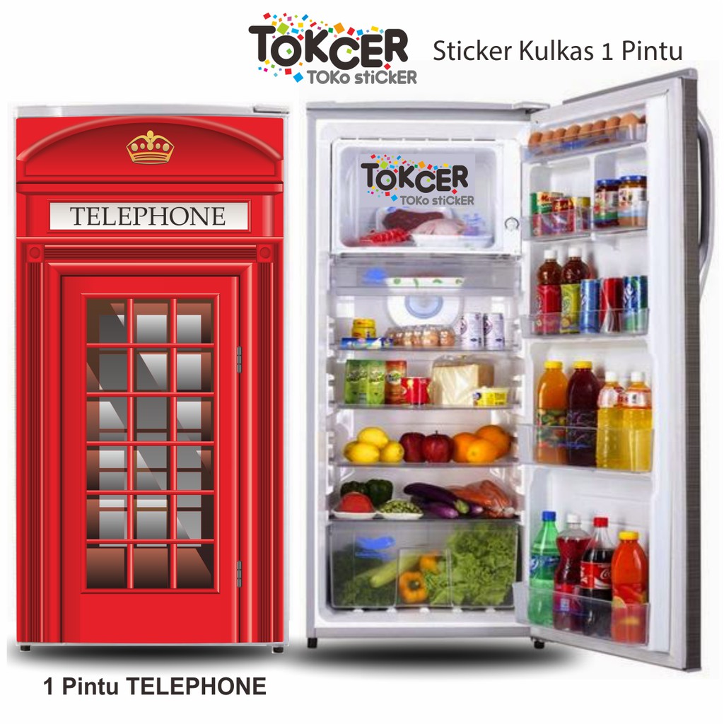 Sticker Kulkas 1 Pintu dan 2 Pintu RED BOX LONDON