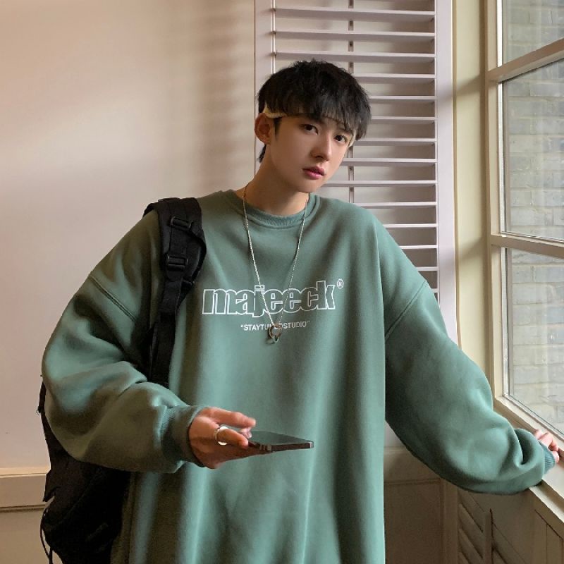 Sweater Korean MAJEECK Big Size (S - 6XL) Crewneck Oversize Unisex Staytuned Studio Switer Oblong Jumbo Pria Wanita S M L XL XXL XXXL XXXXL 3L 4XL 5XL Sage Green Mint Hitam Tosca Jaketin Aja Grey White Street Style