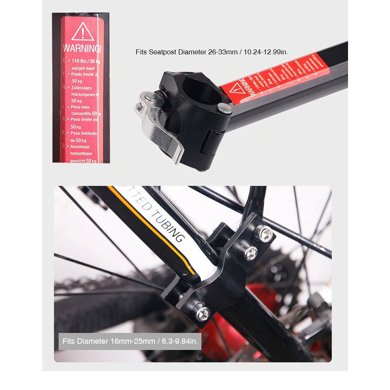 Boncengan Belakang Sepeda Luggage Carrier Rear Rack Quick Release - DEEMOUNT - Black