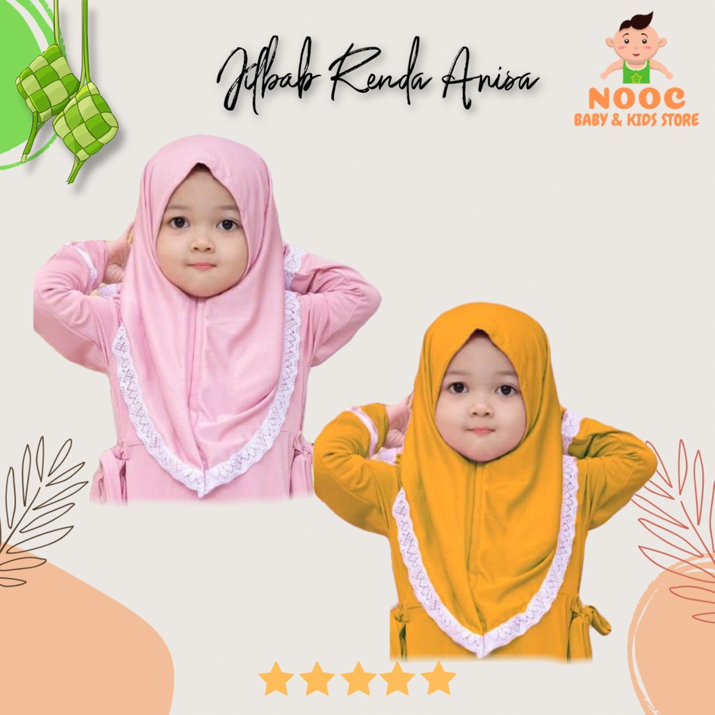 Jilbab ANISA Hijab / Jilbab anak aksen renda 0-3 tahun