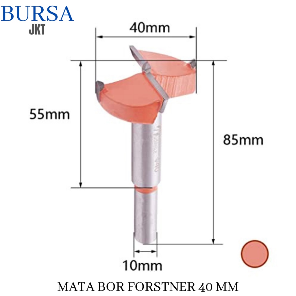 40 MM MATA BOR KAYU ENGSEL SENDOK MERAH FORSTNER BIT HOLE SAW