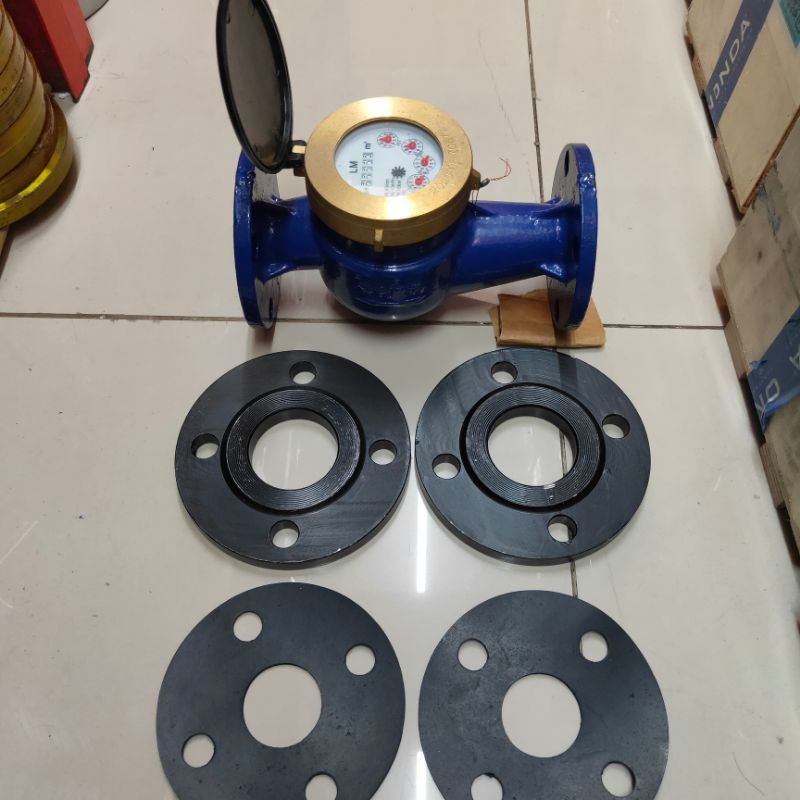 water meter FLANGE 1.5 inch merk LM 1 SET FLANGE