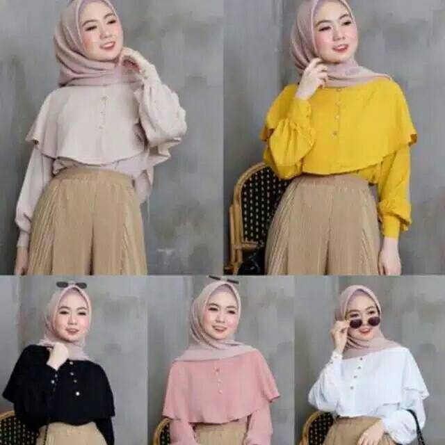 SALE ! NIKI BLOUSE BAHAN MOSCREPE (fit to XL )