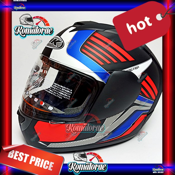HELM INK CL MAX LTD #3 MATT BLACK BLUE RED FULL FACE
