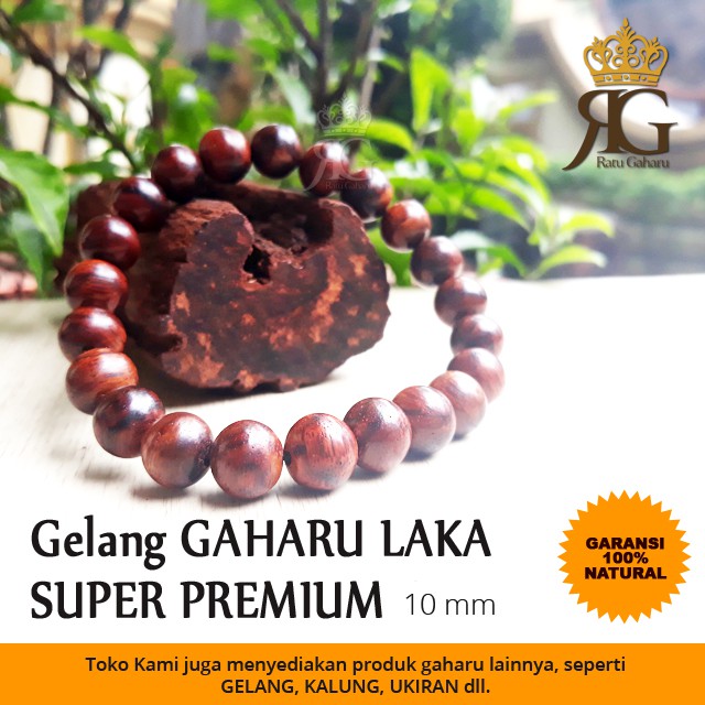 Gelang GAHARU LAKA Merah 10mm SUPER PREMIUM Asli Kalimantan Wangi Alami