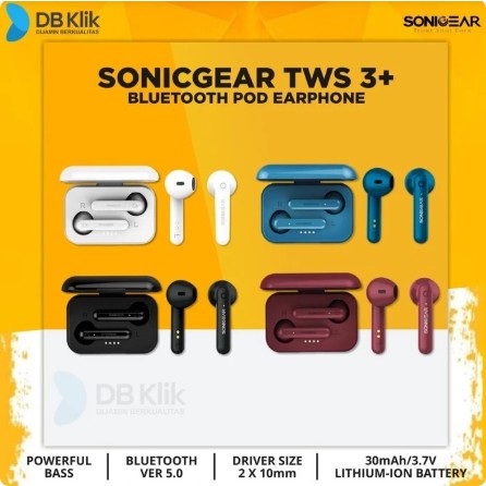 Earphone SonicGear Earpump TWS3+ Bluetooth 5.0 &quot;Earpump TWS 3 Plus &quot;