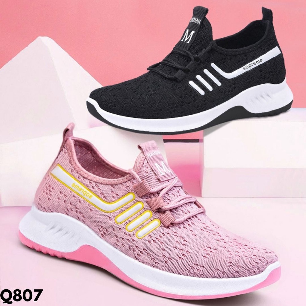 SEPATU SNEAKERS WANITA IMPORT OLAHRAGA KANVAS LEMBUT BREATHABLE KEKINIAN Q807