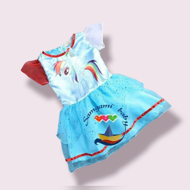 dress baby pony blue / dress anak perempuan/ dress little pony