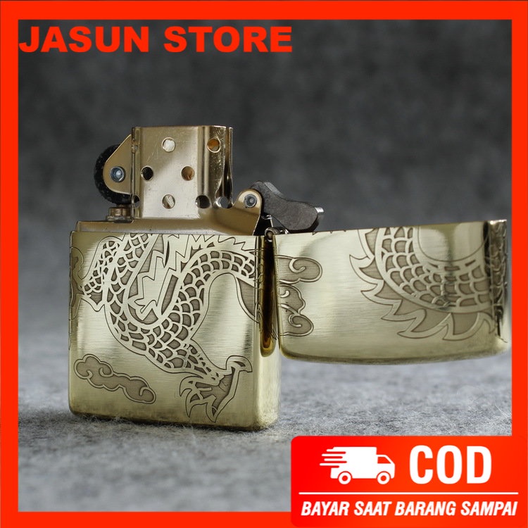 Korek Api Zippo Premium Gold Motif Naga