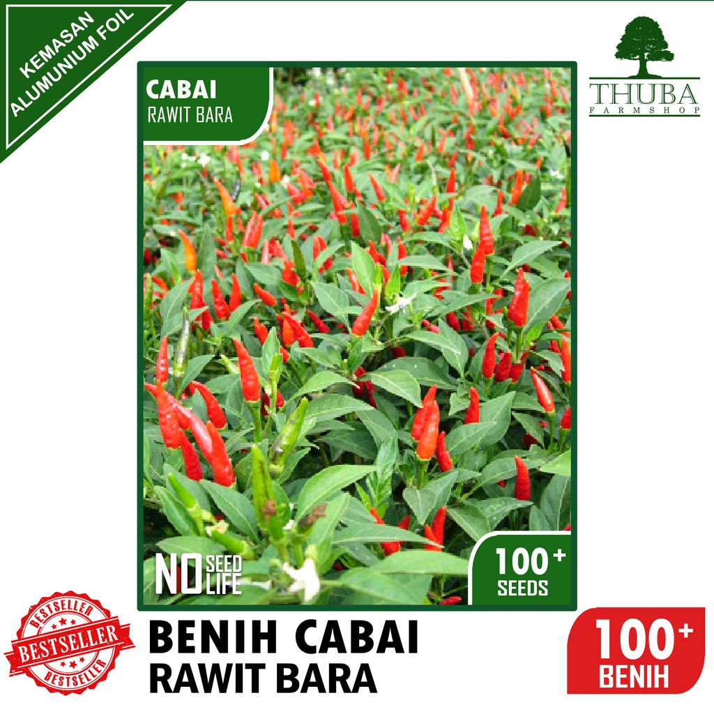 100 Biji - Benih Cabai Rawit BARA - Bibit Cabe Rawit Hijau ke Merah Termurah