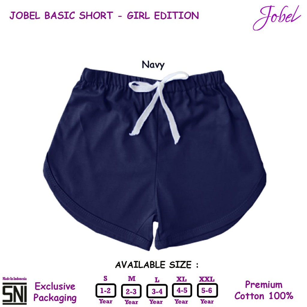 PREMIUM Jobel Celana Pendek Anak 1-6 Tahun Basic Short Girl Celana Adem Nyaman CBKS