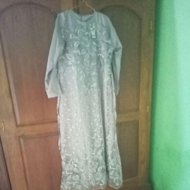 Aura Maxi Titiek Batik Gamis Partydress Brokat Tile Mutiara Full Cantik Murah Mewah Weddingdress