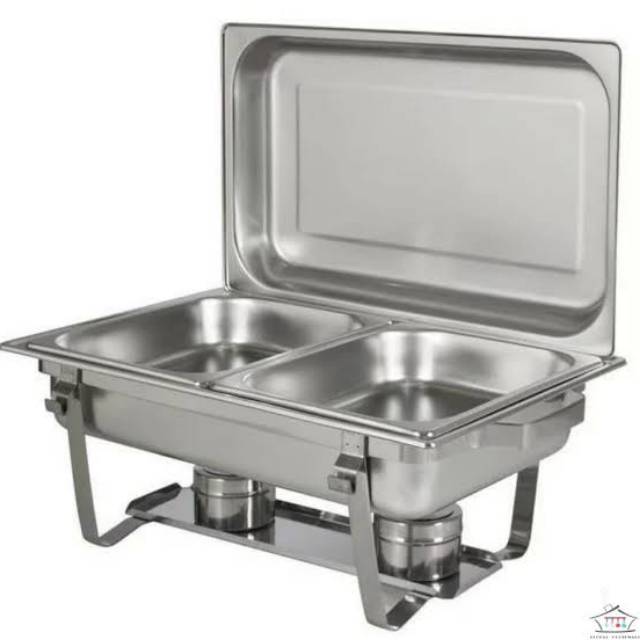 Chafing dish 2 sekat 11 liter / tempat pemanas makanan 1tray 2tray / tempat prasmanan / wadah saji makanan / tempat saji 11 liter / prasmanan kompor pemanas makanan 11 liter 3tray