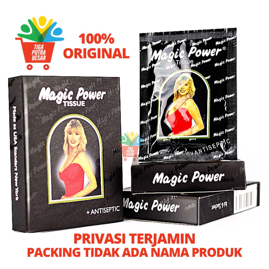 TISSUE MAGIC POWER SUPER MAN/ TISU AJAIB UNTUK PRIA / TISU MAGIC LAKI LAKI BOX ISI 6 SACHET