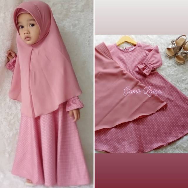 Gamis Anak Perempuan Syari Gamis LaiQa by Sybilla Hijab ( small polkadot )