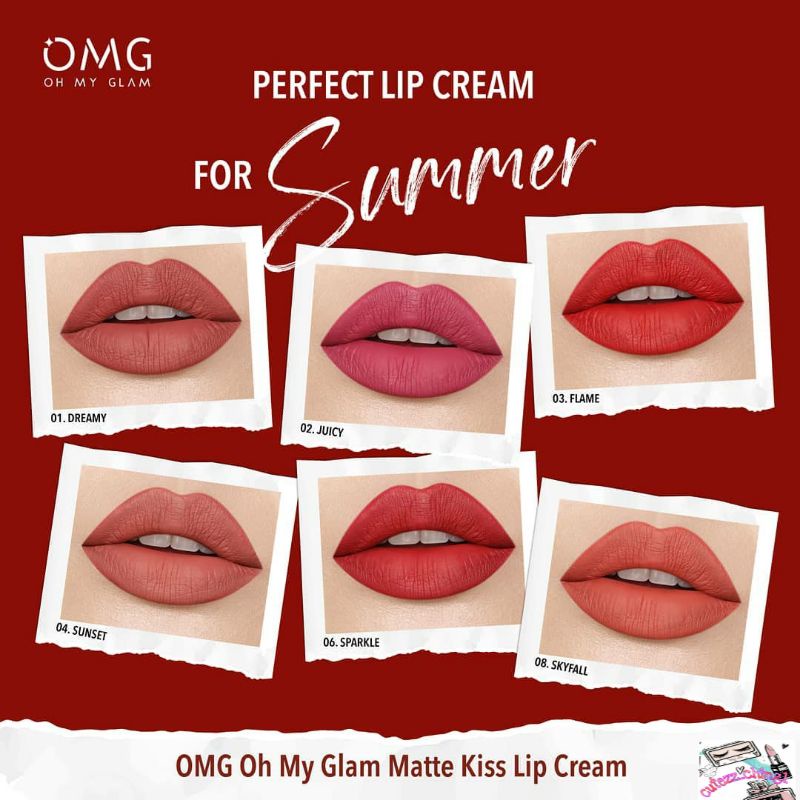 ☃Cutezz_Ching1☃OMG Oh My Glam Matte Kiss Lip Cream||OMG Lip Cream Crycle Of Love Edition 3.5g