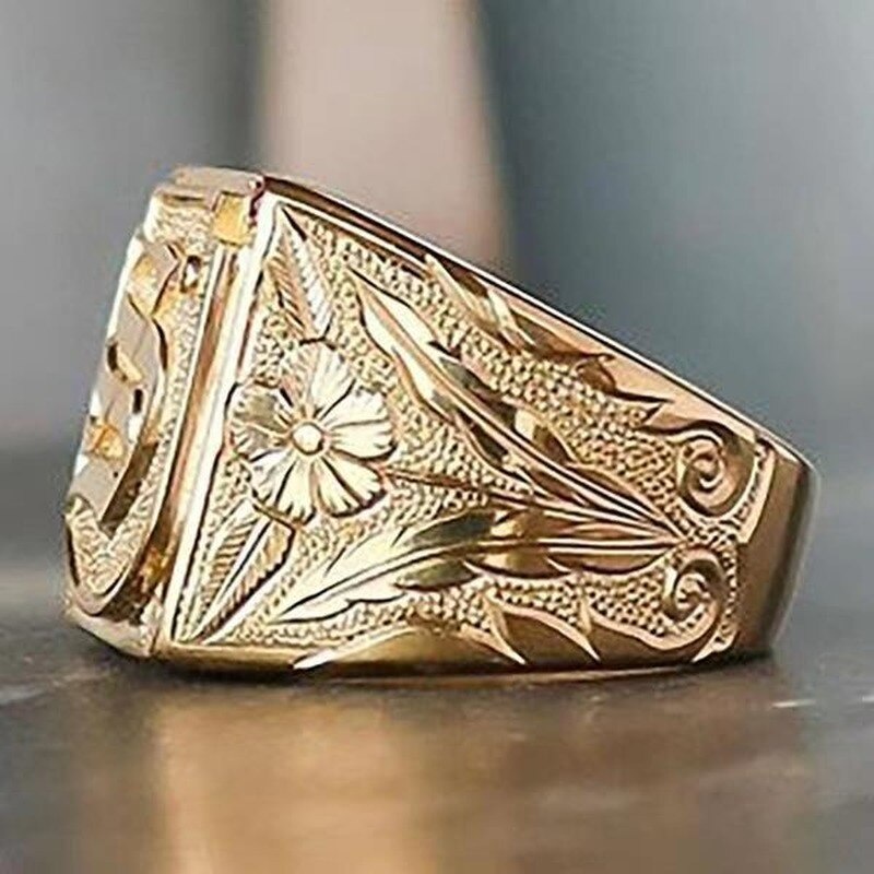 Trendy Luxury Jewelry FashionTrend Creative S Letter Flower Domineering Men's Wedding Rings Gothic Rings for Men Engagement Ring