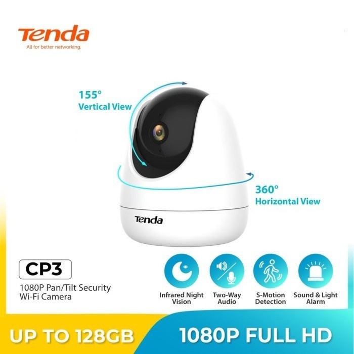 TENDA CP3 Security Pan / Tilt Camera CCTV IP Cam 1080P 360 Derajat