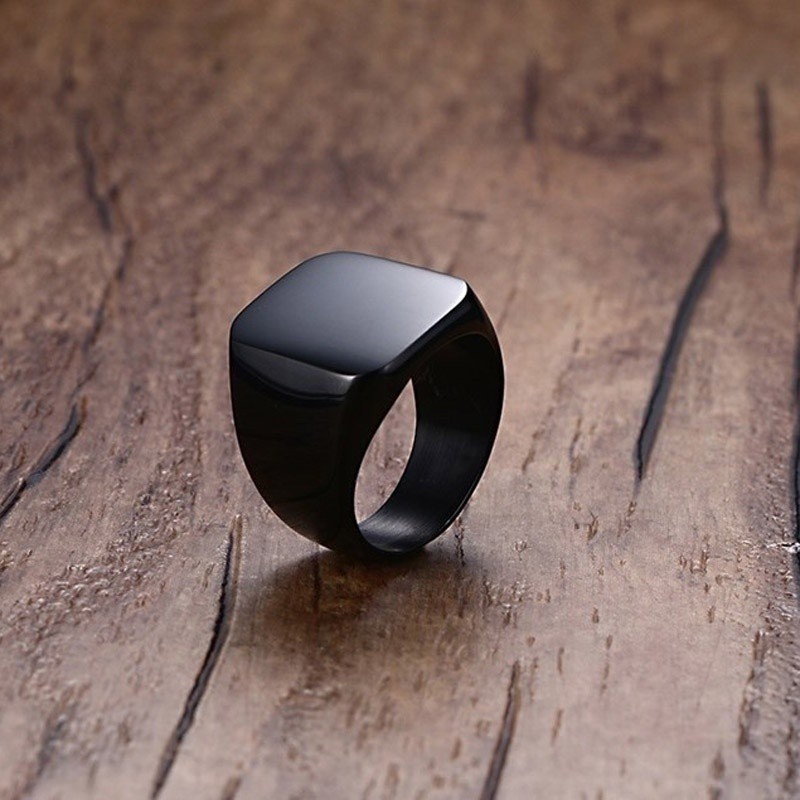 SEUSUK  Men's fashion smooth metal ring simple style single ring cincin COD