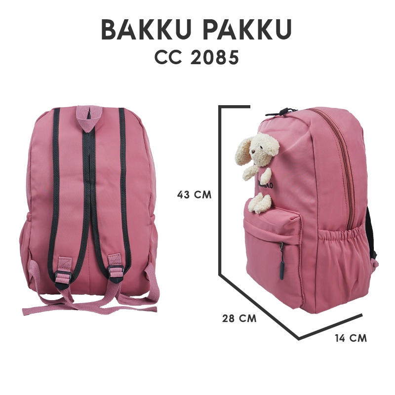 [KLIKTAS] Tas Ransel Perempuan Korea Bakku Pakku 2085 Backpack Sekolah Kuliah Pelajar Mahasiswa