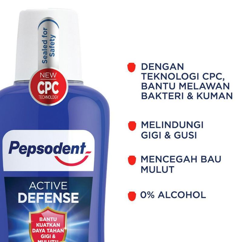 Jual Pepsodent Active Defense Mouthwash 300ml Shopee Indonesia