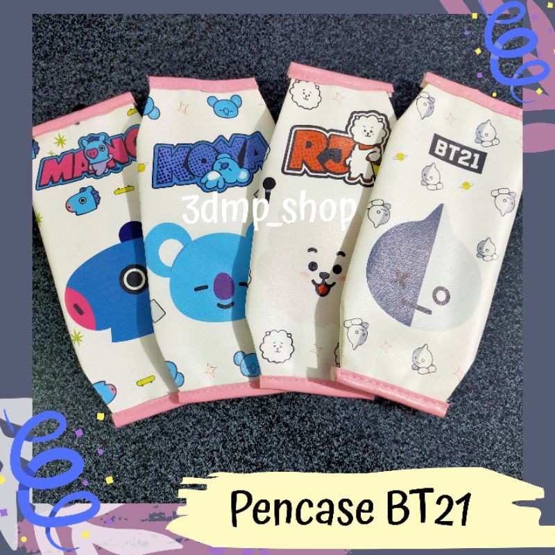 Pencase Pensilcase Pencilcase Tempat Kotak Pensil BT21 Mang RJ Koya Van BTS KPOP