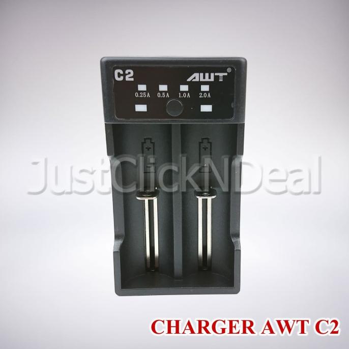 ORDER-KIRIM Authentic AWT C2 Fast Charging 2A USB Charger Baterai 18650 26650