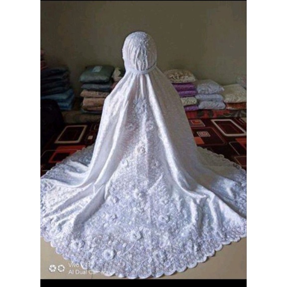 MUKENA PRADA BUNGA TIMBUL PUNGGUNG/MUKENA DEWASA/MUKENA TERLARIS/MUKENA TERBARU ORIGINAL.