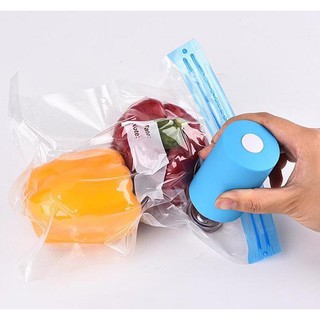 MINI VACUUM SEALER FOOD BAG BATERAI USB ALWAYS FRESH PLASTIK VAKUM