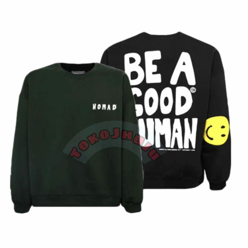 Basic Sweater Kpop BTS Jimin style NOMAD BE A GOOD HUMAN + SMILE PRINTING