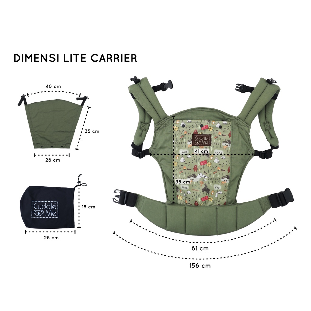 CUDDLEME Lite Carrier Baby Carrier Gendongan Bayi CUDDLE ME Gendongan Ransel Gendongan Depan Belakang