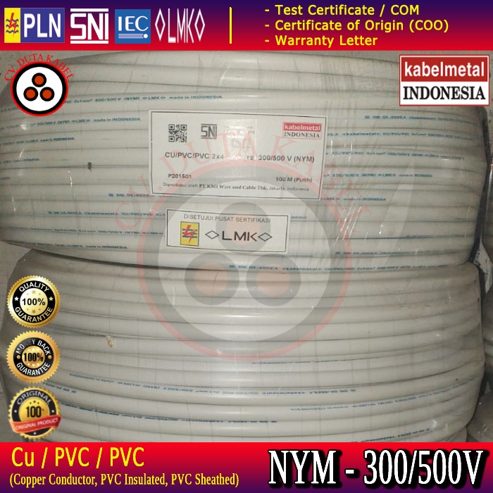 Kabel NYM 2x4 mm2 @100 m KABEL METAL (KMI) /2x4 mm/2 x 4 mm2/2 x 4 mm/2x4/2 x 4