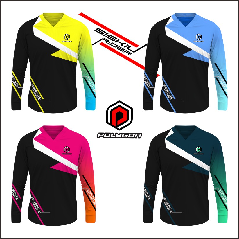 JERSEY POLYGON SEPEDA DOWNHILL MTB SISKIU RIDER KAOS GOWES CUSTOM IBIZA SUNSET CUSTOM