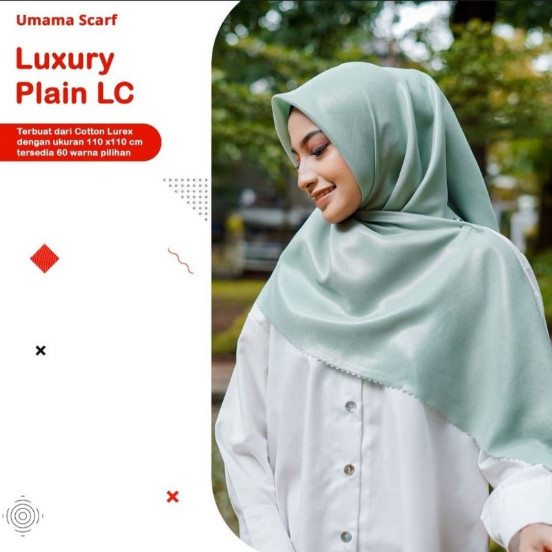 LUXURY PLAIN LC BY UAMAMA SCARF TEPI LACER CUT HIJAB/KERUDUNG GLOWING PESTA MEWAH SEGI EMPATi-5