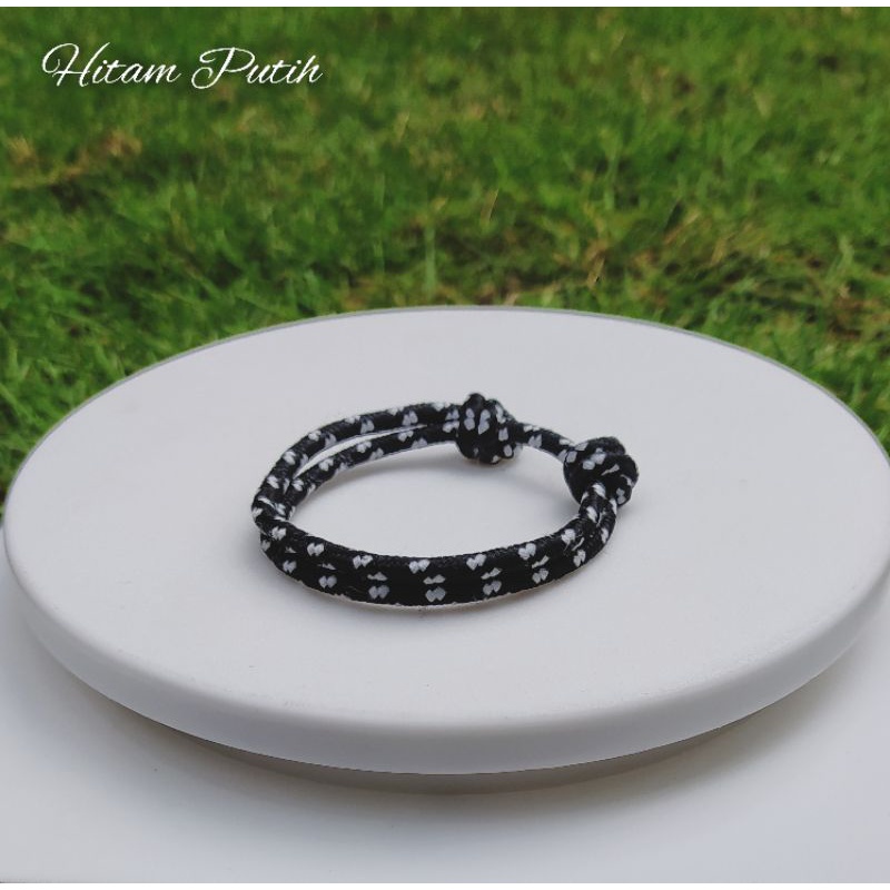 Gelang Simple 3MM Hitam Motif Banyak Pilihan Warna