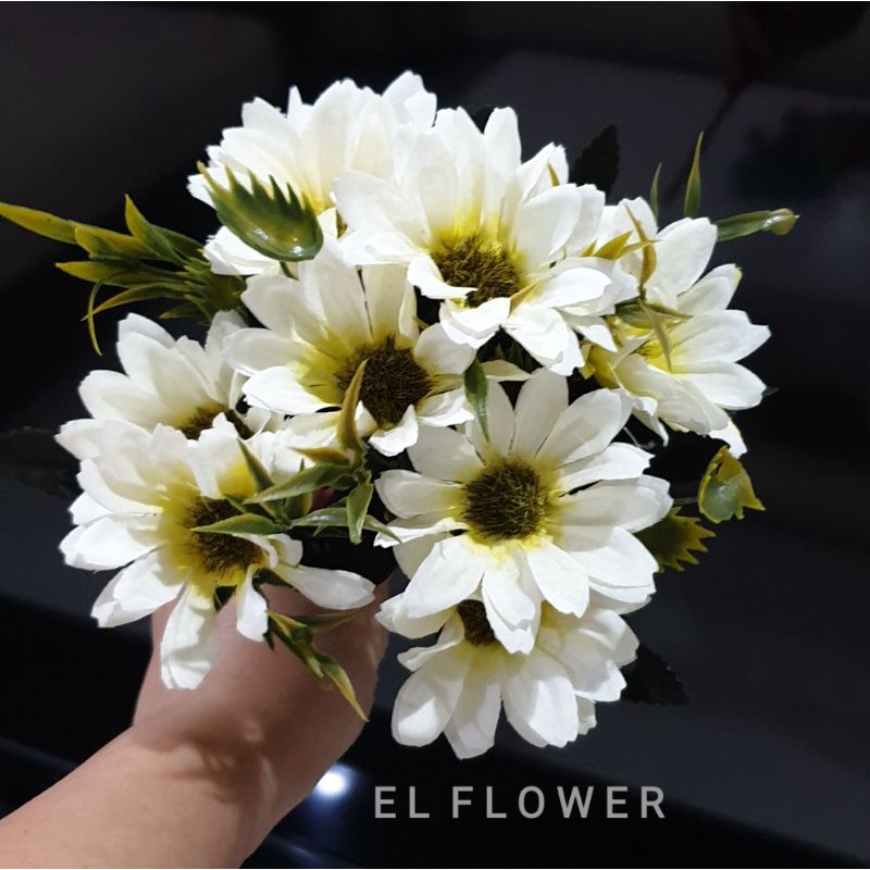 Bunga Aster Krisan 10 kuntum Bunga Artificial Dekorasi-6