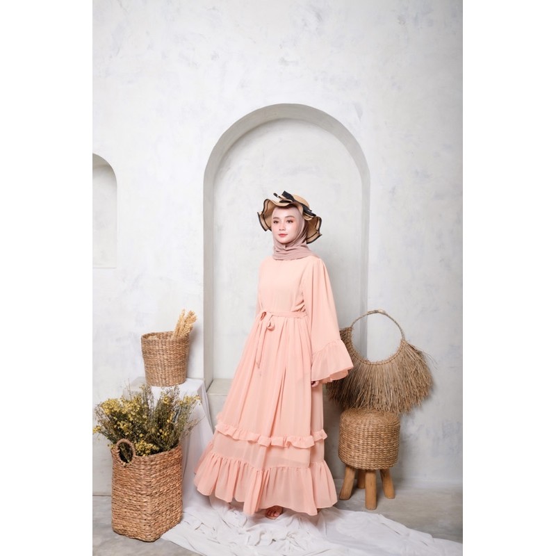 hawla dress ceruty babydoll cantik elegan