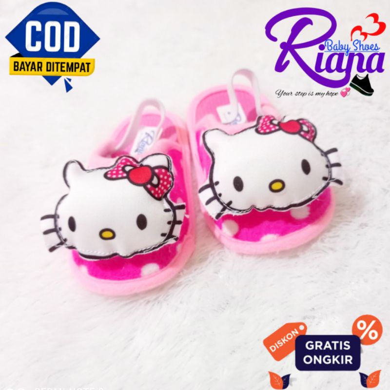 Sandal bayi Bapau boneka Hello Kitty usia 8-20 Bulan