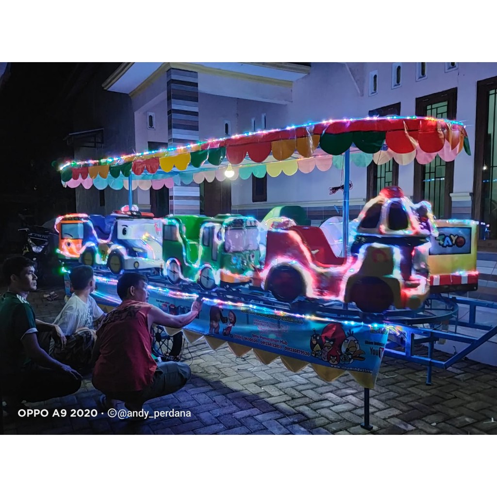 mainan termurah odong odong kereta panggung robocar mini mobil aki risma