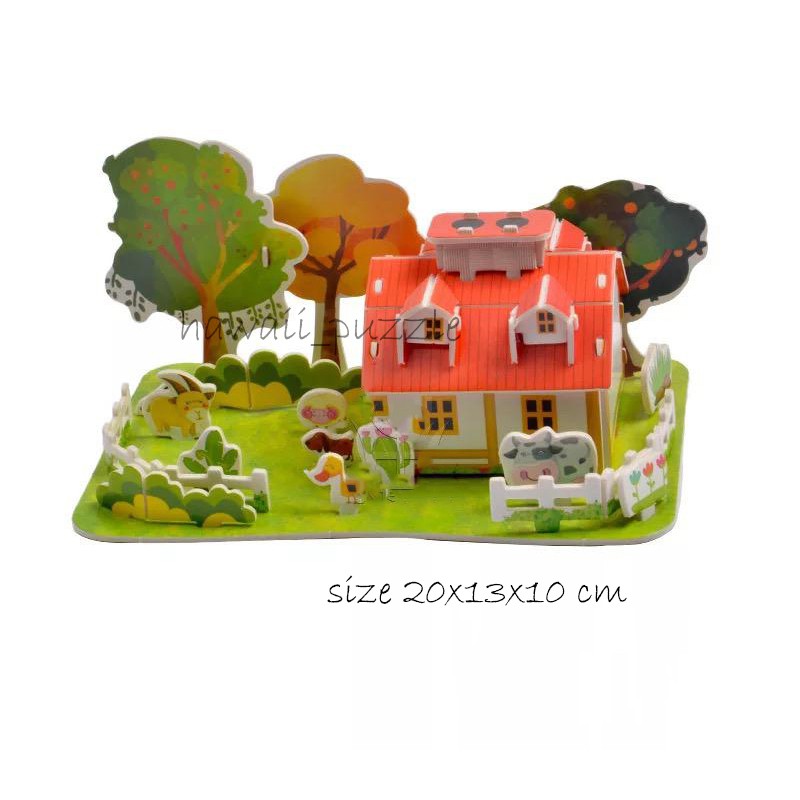 Puzzle 3D DIY bahan foam &amp; paper VILLAS mainan puzzle edukasi anak (kado,pajangan,dekorasi)