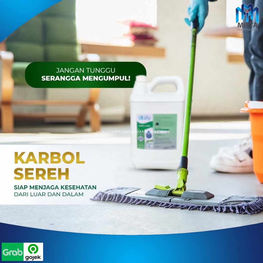 DAILY KARBOL SEREH 5 LITER / KARBOL JASMIN 5 LITER / KARBOL BUBBLE GUM