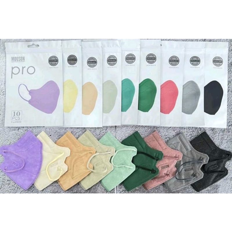 Masker KN95 Mouson PRO 5ply Facemask isi 10pc Masker model AER PRO KF 94 ISI 10pc