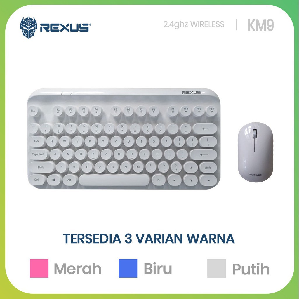 REXUS KEYBOARD MOUSE WIRELESS KM9 COMBO MANTAF