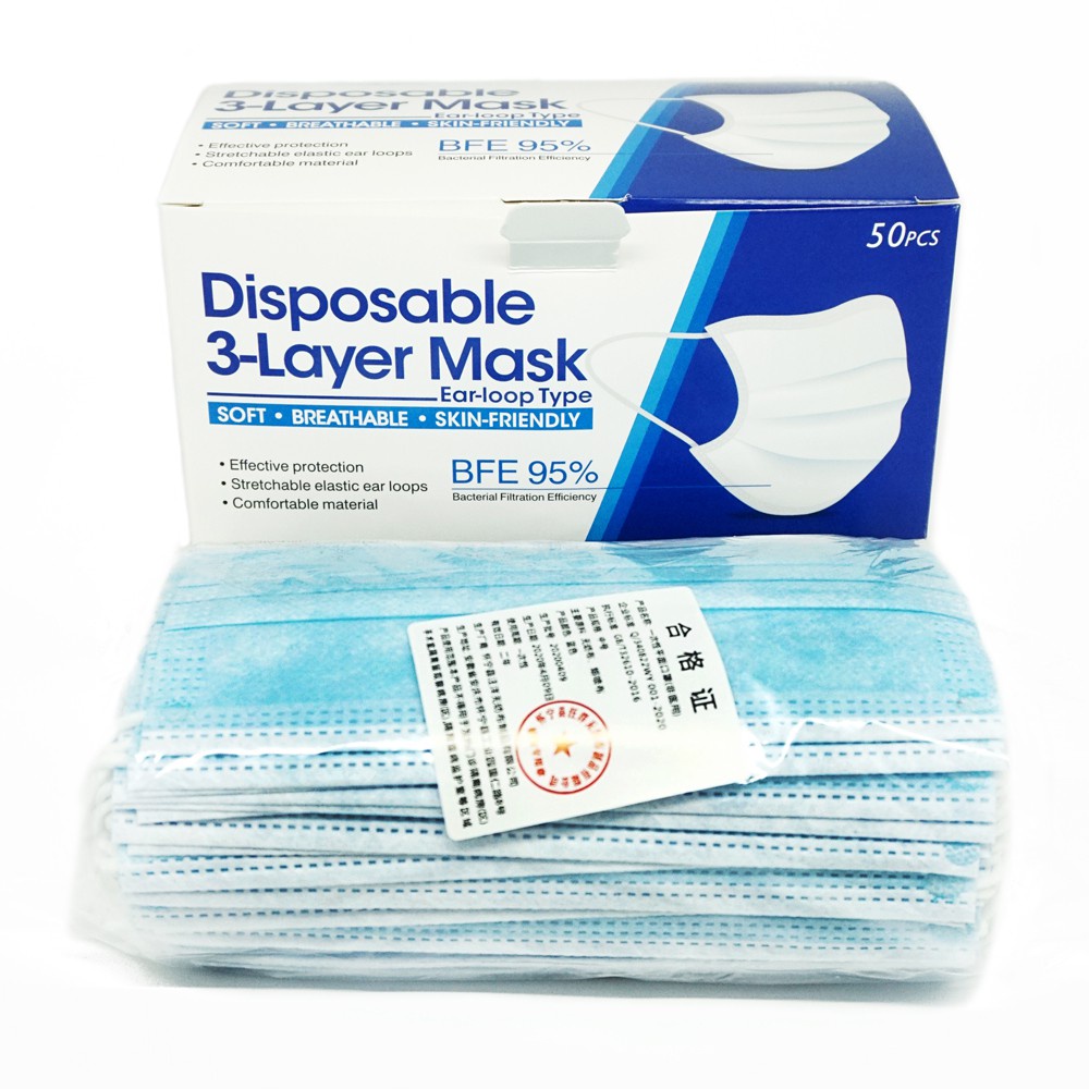 MoonLand masker 3ply masker wajah bedah face protective mask earloop jual per kotak 161