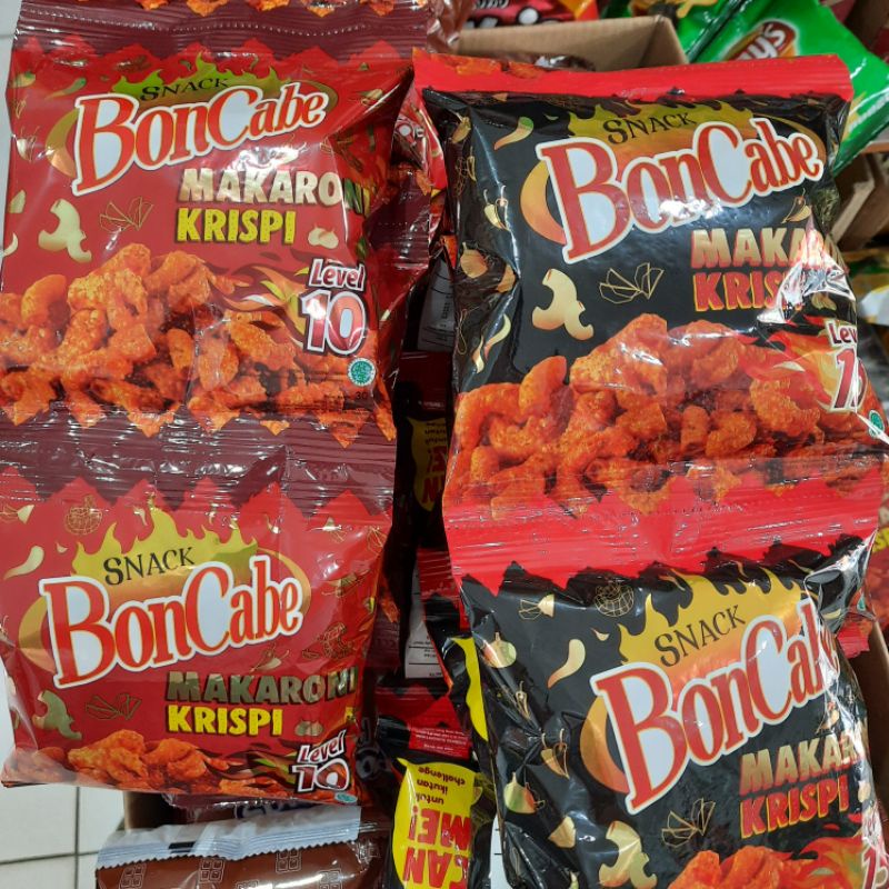 BonCabe Snack Makaroni Krispi Level 10 Level 15 berat 30 Gram
