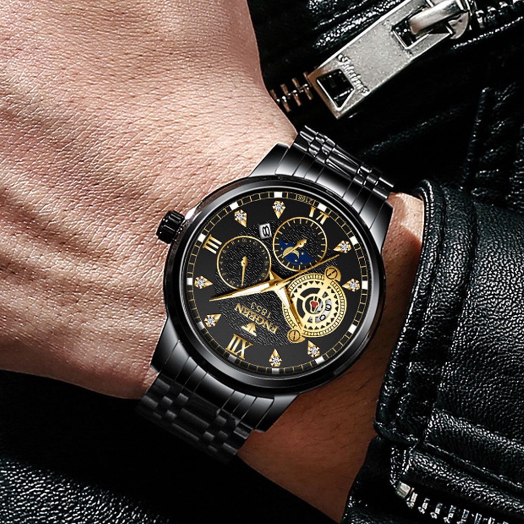 SANGCQAKA COD - Jam Tangan Pria Fngeen Free Box Model Terbaru 2023 Bisa Menyala di Tempat Gelap Tahan Air Kedalaman 30 Meter - J57