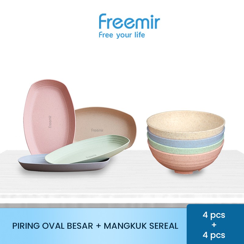 Bundle Special - Freemir Piring Oval Besar Set + Mangkuk Sereal Set